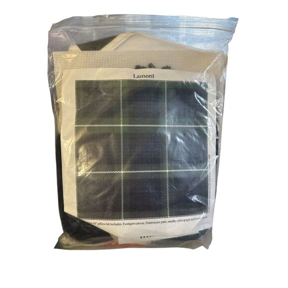 Tartan point Needlepoint Pillow Kit Scottish Tartan Lamont Pattern New 14" - Picture 2 of 2